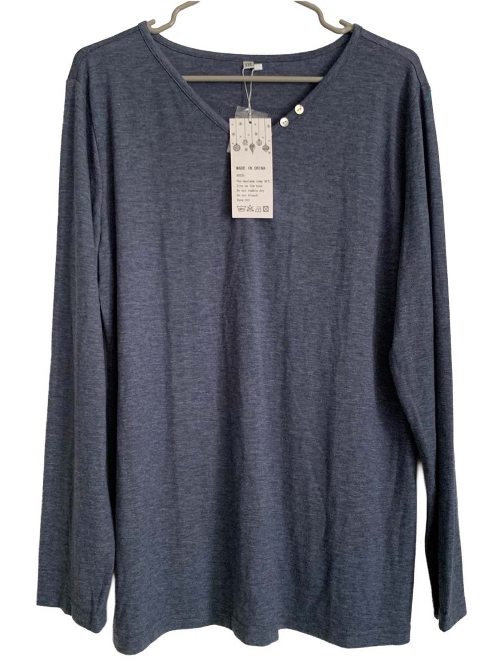 ANIXAY Women’s Gray Blue Super Soft Cotton Spandex Long Sleeve Shirt